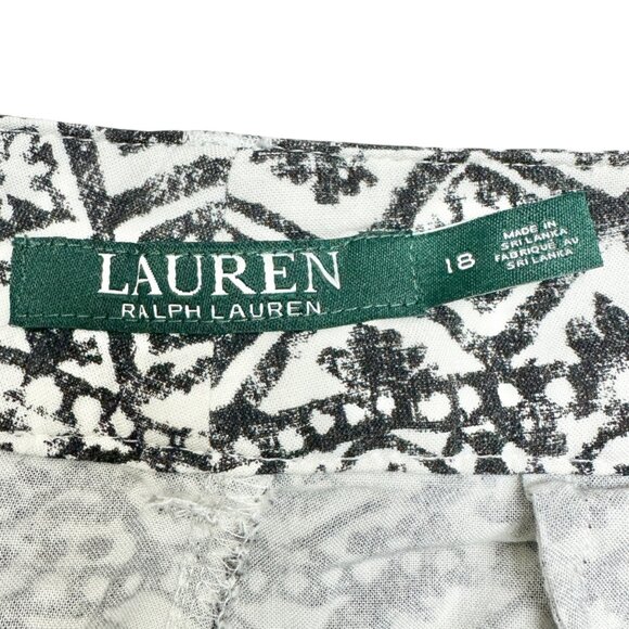 Lauren Ralph Lauren Pants Womens Size 18 Black White Geometric Viscose Relaxed - Picture 3 of 10